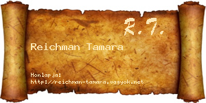Reichman Tamara névjegykártya